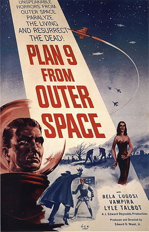 Poster reading "Plan 9 From Outer Space".